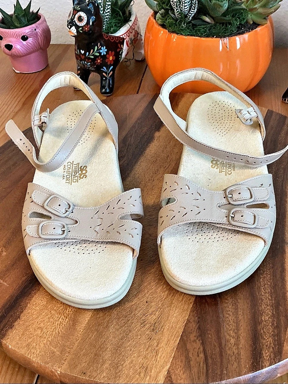 SAS Duo Quarter Strap Sandal Beige Sandals US 8.5M